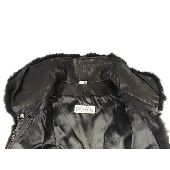 Andrew Marc Addition Sleeveless Vest Jacket Womens Black Opossum‎ Fur Size Small - Picture 5 of 11